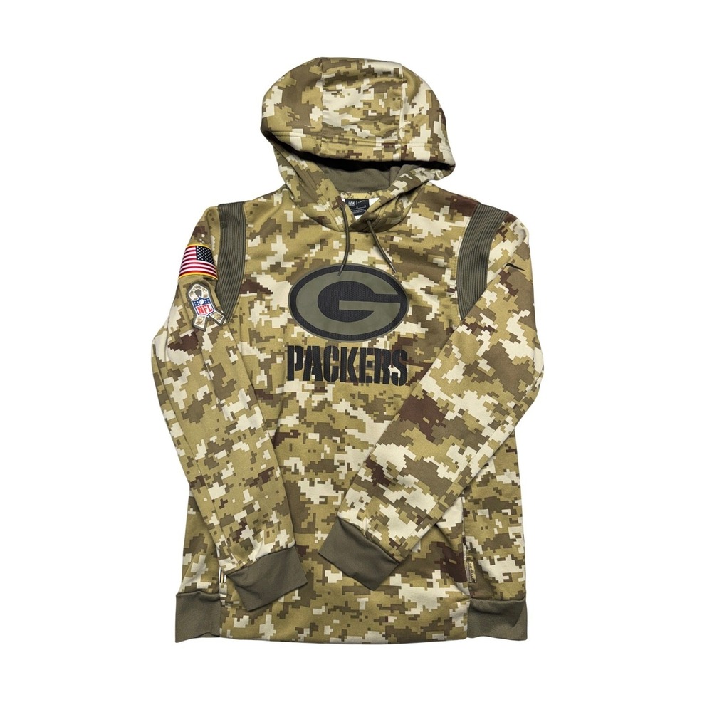 Nike Green Bay Packers‎ Salute to Service Camo Hoodie Mens Medium NFL Dri-FIT